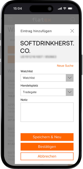 Werte zur Watchlist hinzufügen Werte zur Watchlist hinzufügen